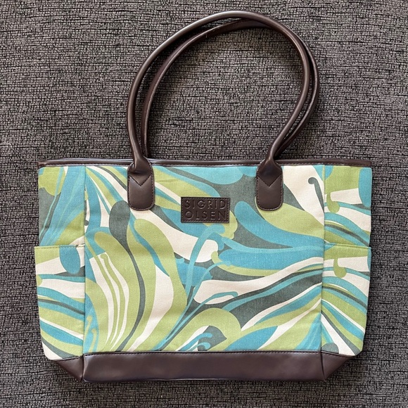 Sigrid Olsen Handbags - Sigrid Olsen Abstract Green and Blue Tote